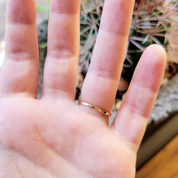 Classic Dainty Gold Arrow Wishbone Ring Band - Picture 10 of 10